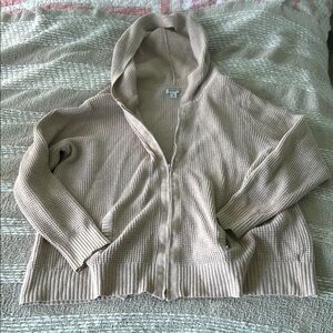 Women's Beige Hooded Sweater